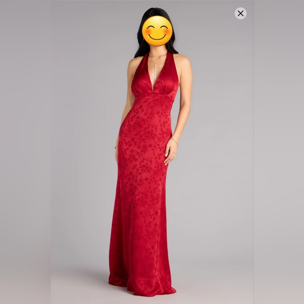 Windsor Red Floral Backless Dress
